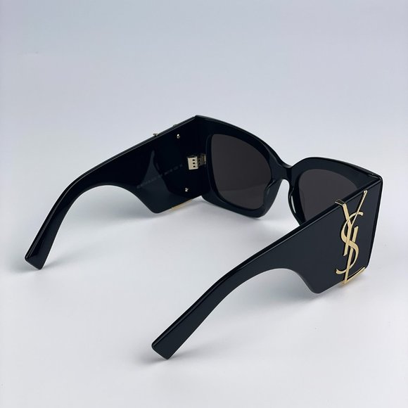 Saint Laurent SLM119 BLAZE 001 Sunglasses Black Grey Oversized Cat Eye Women - Picture 10 of 15